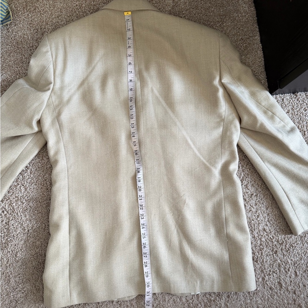 Oscar De La Renta Vintage Tan Silk Wool Sport Coat size 40R - Picture 8 of 11